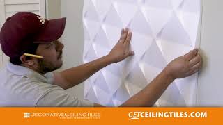 StepbyStep Guide Creating Stunning DIY Accent Wall with Seamless 3D Decorative Wall Panels [upl. by Dolley]