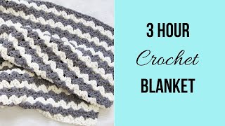 3 Hour Crochet Blanket Fastest and Easiest [upl. by Zendah892]