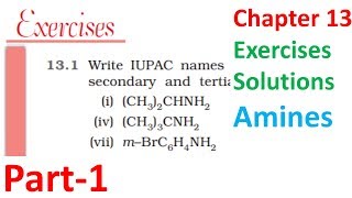 12th chemistry solution  Amines chapter 13 class 12 NCERT organic part1 IIT JEE Mains NEET hindi [upl. by Sitoel]