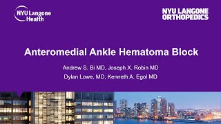 Anteromedial Ankle Hematoma Block [upl. by Pfeffer]