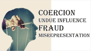 Coercion Undue Influence Fraud Misrepresentation  Indian Contract Act 1872  Law Guru [upl. by Etti]