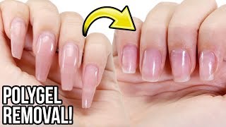 Remove PolyGel Nails Step By Step HowTo Tutorial [upl. by Ecertak439]