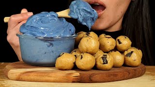 ASMR Blue Nice Cream amp Cookie Dough Balls No Talking [upl. by Ahsar]