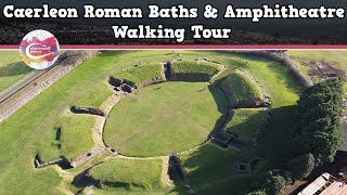 CAERLEON ROMAN BATHS amp AMPHITHEATRE WALES  Walking Tour  Pinned on Places [upl. by Noletta404]