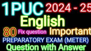 1st PUC English midterm exam important questions 2024 [upl. by Beane474]