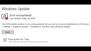 Fix Windows 10 Update Error One Of The Update Services Is Not Running Properly [upl. by Garretson334]