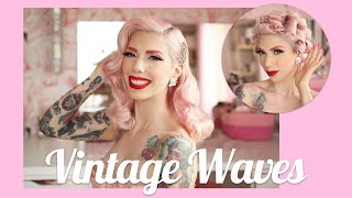 Vintage Waves Tutorial  Pinup Hairstyling using a Curling Iron [upl. by Notsag]