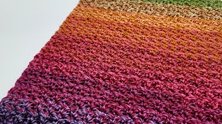 EASY Crochet Stitch For Blankets and Scarfs  Beginner Crochet  Thicket Stitch [upl. by Chaddie]