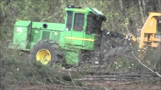 John Deere 643J Feller Buncher in Double Springs Al [upl. by Analram653]