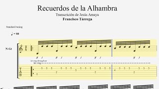 Recuerdos de la Alhambra Tab Tárrega por Jesús Amaya [upl. by Alia838]