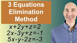 Solving Systems of 3 Equations Elimination [upl. by Jacques]