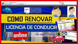 Cómo RENOVAR la LICENCIA DE CONDUCIR por Internet en Venezuela 🚗 [upl. by Neeuq]