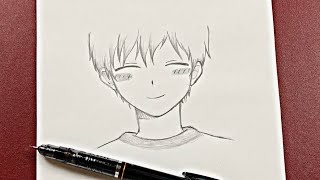 Easy anime boy drawing  stepbystep easy [upl. by Horan870]