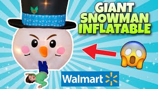 GIANT Snowman Christmas Inflatable FLAT Design Whats That Walmart Blow Ups 2020 [upl. by Bez598]