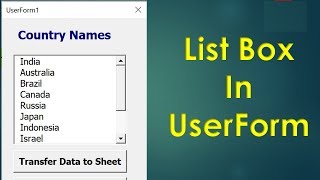 Listbox in Excel VBA  Userform Listbox Example [upl. by Frydman43]