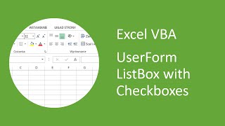 Excel VBA UserForm Listbox with Checkboxes [upl. by Vidovik]