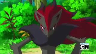 Pokémon  Zorua Evolves Into Zoroark Anime [upl. by Ahselyt]