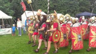 Roman Reenactment at the Amphitheatre in Caerleon Marching In [upl. by Horace]