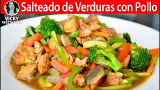 Salteado de Verduras con Pollo  VickyRecetaFacil [upl. by Pack]