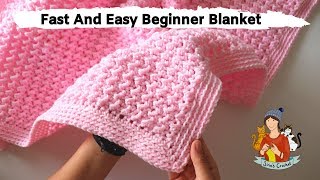 How To Crochet Fast And Easy Beginner Blanket [upl. by Steinberg]