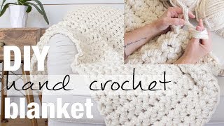 How to Hand Crochet Finger Crochet a Blanket in 1 Hour with Simply Maggie NEW [upl. by Carmine847]