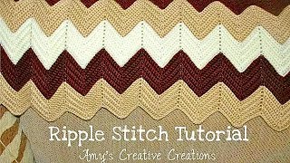 Crochet Ripple Stitch Afghan Tutorial For Beginners [upl. by Zzaj]