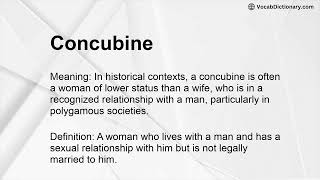 Concubine Meaning [upl. by Shulamith7]