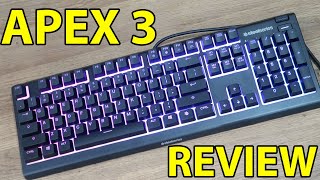 Steelseries Apex 3 RGB Gaming Keyboard Review [upl. by Mathian]